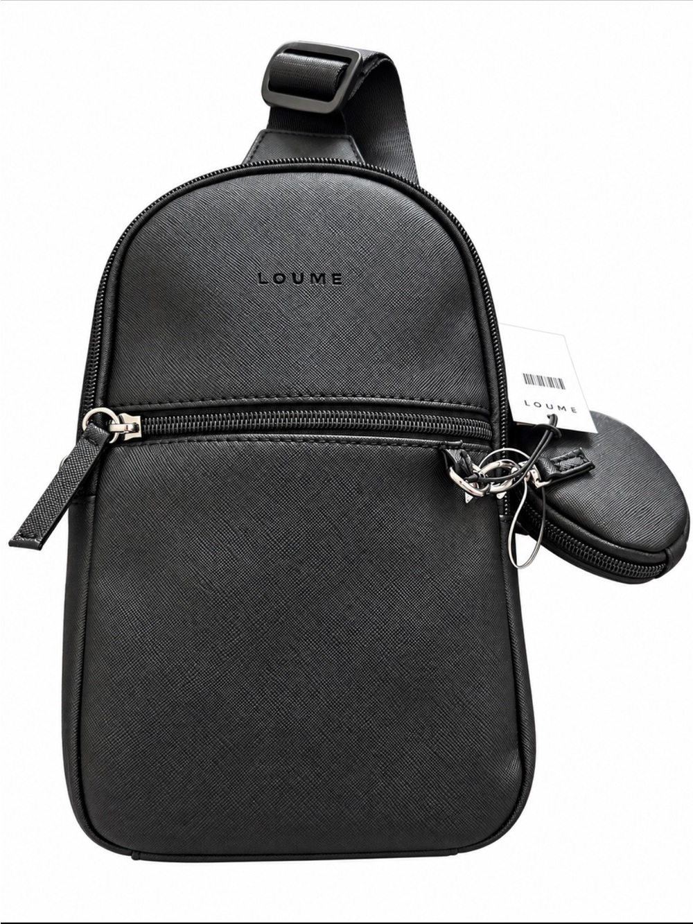 Black Crossbody Sling Bag with Coin Pouch